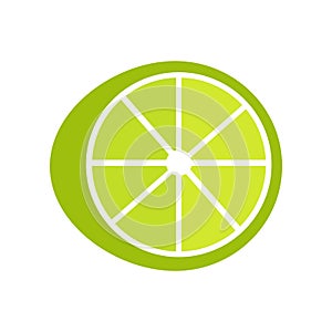 Lime Illustration In Flat Style Design.