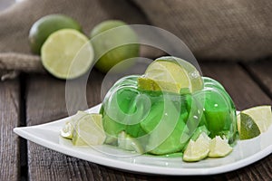 Lime Jello with fresh fruits