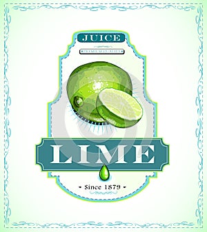 Lime juice label