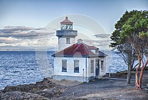 Lime Kiln Point Lighhouse At Dawn