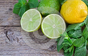 Lime, lemon and mint