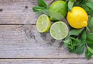 Lime, lemon and mint