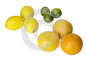 lime, lemon, oranges