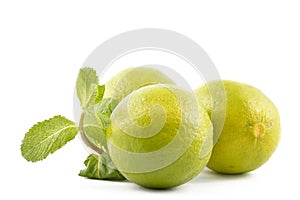 Lime with mint leaves