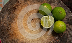 Lime on the old kitchen cooking board