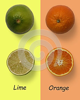 Lime and orange - lime half vs orange half