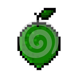 Lime pixel art on white background