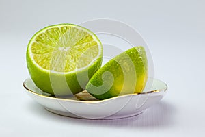 Lime on a saucer