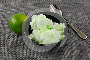 Lime sherbert with lime