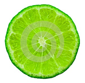 Lime slice. Fruit isolated on white background. With clipping pa