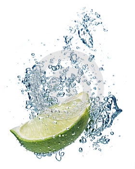 Lime slice in water