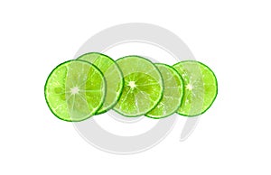 lime sliced isolated on a white background