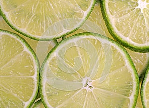 Lime slices close view