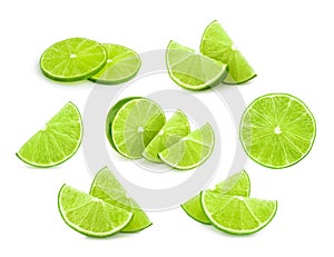 Lime slices isolated photo
