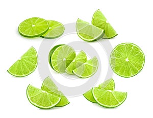 Lime slices isolated