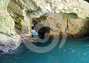 Lime stone sea caves inside rosh hanikra