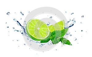 Lime and water splash