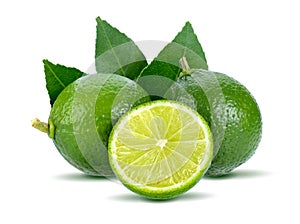 Fresh Lime on white background