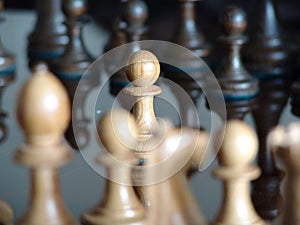 Black and white chess pieces