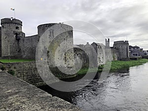 Limerick\'s medieval quarter. Limerick\'s most iconic landmark King John\'s Castle or Limerick Castle