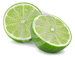 limes half isolated on white background