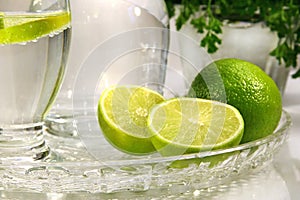 Limes and sparkling water
