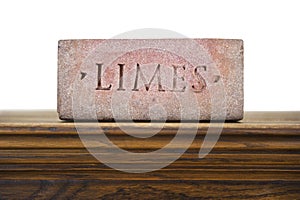 Limes stone brick on shelf