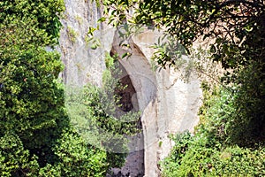 Limestone Cave Ear of Dionysius Orecchio di Dionisio with unusual acoustics - Syracuse, Sicily, Italy photo