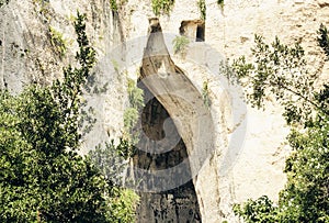 Limestone Cave Ear of Dionysius Orecchio di Dionisio with unusual acoustics Ã¢â¬â Syracuse Siracusa, Sicily, Italy photo