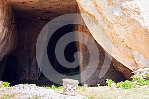 Limestone Cave Grotta dei Cordari - Syracuse, Sicily, Italy