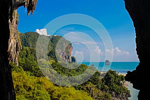 Limestone cave on Raileh beach