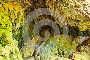 Limestone caves.