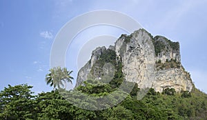 Limestone cliff on a Railey beach