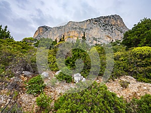 Limestone cliffs and bastions of Baunei, Sardinia, Italy