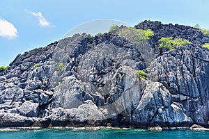 Limestone Cliffs at Koh Ngam Noi in Chumphon, Thailand