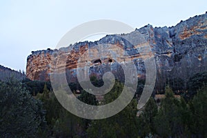 Hiking trail next to the river Riaza in Segovia, Spain. photo