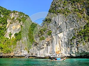 Limestone cliffs of Phi Phi Leh Island, Krabi Province, Thailand