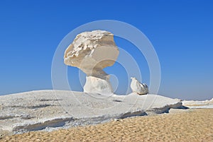 The limestone formation in White desert Sahara Egypt