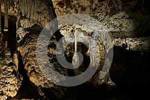 Limestone formations inside Macocha caves