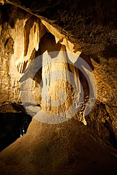 Limestone formations inside Macocha caves