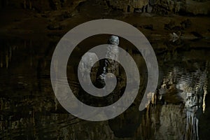 Limestone formations inside Macocha caves