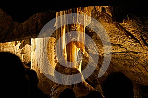 Limestone formations inside Macocha caves