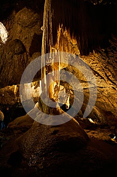 Limestone formations inside Macocha caves