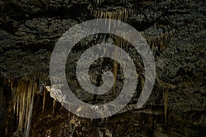 Limestone formations inside Macocha caves
