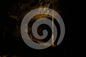 Limestone formations inside Macocha caves