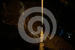 Limestone formations inside Macocha caves