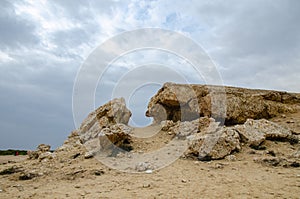 Limestone hillocks at Purple Island at Al Khor in Qatar