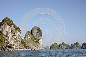 Limestone Karsts In Halong Bay 