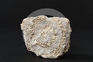 Limestone mineral on black background