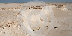 Limestone mountain formation in Zekreet desert, Qatar. Qatar landscape